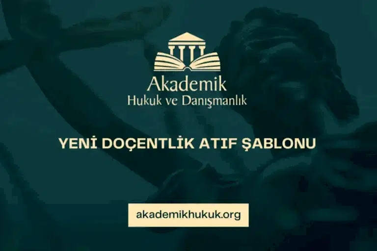 YENİ DOÇENTLİK ATIF ŞABLONU